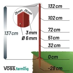 10x VOSS.farming Winkelstahlpfahl 165cm, 3mm, 5x Bohrungen, Mit Doppeltritt -Optimal Ranchzaun Geschäft 42292 voss farming winkelstahlpfahl 165cm 3mm 1