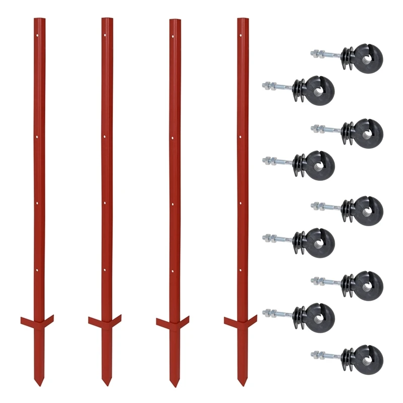 VOSS.farming Set: 20x Winkelstahlpfähle 115cm + 100x Ringisolatoren Mit M6 Gewinde 3 VOSS.farming Set: 20x Winkelstahlpfähle 115cm + 100x Ringisolatoren Mit M6 Gewinde
