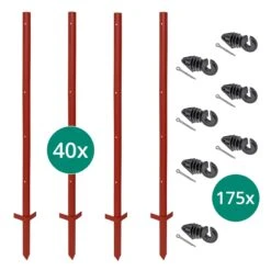 VOSS.farming Set: 40x Winkelstahlpfähle 115cm + 175x Ringisolatoren Mit Splint 7 VOSS.farming Set: 40x Winkelstahlpfähle 115cm + 175x Ringisolatoren Mit Splint -Optimal Ranchzaun Geschäft 42296 1 40x winkelstahlpfahl 115cm 3mm 175x ringisolatoren mit splint
