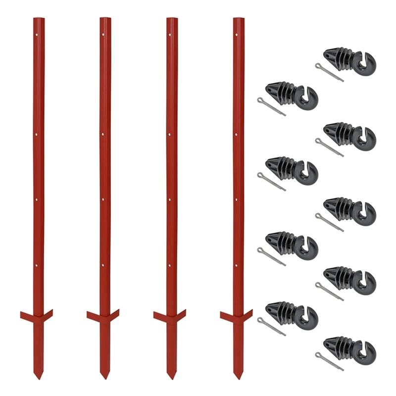 VOSS.farming Set: 40x Winkelstahlpfähle 115cm + 175x Ringisolatoren Mit Splint 3 VOSS.farming Set: 40x Winkelstahlpfähle 115cm + 175x Ringisolatoren Mit Splint