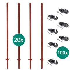 VOSS.farming Set: 20x Winkelstahlpfähle 165cm + 100x Ringisolatoren Mit Splint 7 VOSS.farming Set: 20x Winkelstahlpfähle 165cm + 100x Ringisolatoren Mit Splint -Optimal Ranchzaun Geschäft 42308 1 20x winkelstahlpfahl 165cm 3mm 100x ringisolatoren mit splint