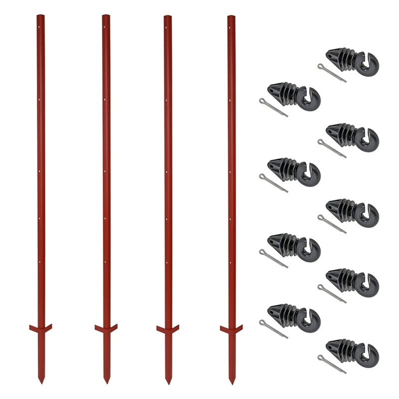 VOSS.farming Set: 20x Winkelstahlpfähle 165cm + 100x Ringisolatoren Mit Splint 3 VOSS.farming Set: 20x Winkelstahlpfähle 165cm + 100x Ringisolatoren Mit Splint