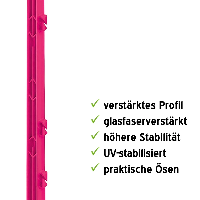 20x VOSS.farming "style" Weidezaunpfähle, 156 Cm, Doppeltritt, Pink 5 20x VOSS.farming "style" Weidezaunpfähle, 156 Cm, Doppeltritt, Pink – Bild 3