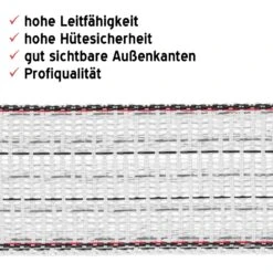 VOSS.farming Weidezaunband 200m/40mm, 3x0,25 Kupfer + 7x0,20 Niro, Weiß-schwarz -Optimal Ranchzaun Geschäft 42430 Details