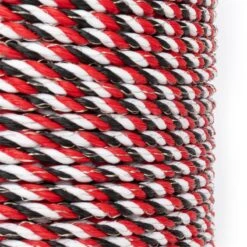 VOSS.farming Weidezaunseil 400m, 3x0,25 Kupfer + 3x0,25 Niro, Weiß/rot/schwarz -Optimal Ranchzaun Geschäft 42450 voss farming weidezaunseil belastbare pe faeden