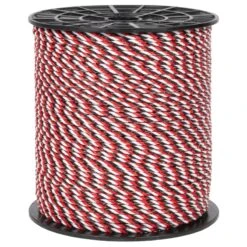 VOSS.farming Weidezaunseil 400m, 3x0,25 Kupfer + 3x0,25 Niro, Weiß/rot/schwarz -Optimal Ranchzaun Geschäft 42450 voss farming weidezaunseil kupfer niro