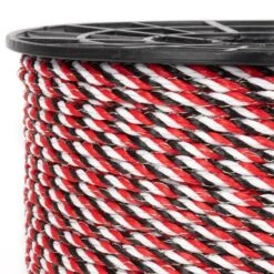 VOSS.farming Weidezaunseil 400m, 3x0,25 Kupfer + 3x0,25 Niro, Weiß/rot/schwarz -Optimal Ranchzaun Geschäft 42450 voss farming weidezaunseil weiss schwarz rot