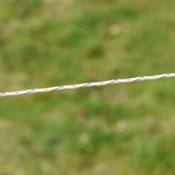 VOSS.farming Weidezaun-Litze BRAID-X 400m, 2 X 0,20 Niro + 1 X 0,25 Kupfer, Weiß/orange -Optimal Ranchzaun Geschäft 42475 VOSS.farming Profiline Elektrozaunlitze einfach zu verarbeiten BraidX