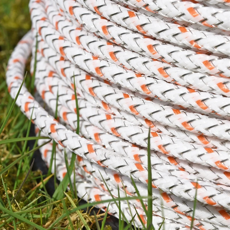 VOSS.farming Weidezaun-Seil BRAID-X 400 M, 6 X 0,20 Niro + 3 X 0,30 Kupfer, Weiß/orange 8 VOSS.farming Weidezaun-Seil BRAID-X 400 M, 6 X 0,20 Niro + 3 X 0,30 Kupfer, Weiß/orange – Bild 6