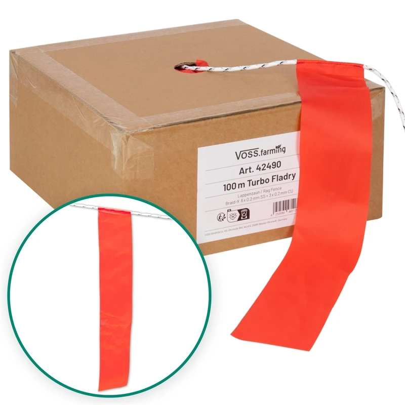 VOSS.farming Fladry Seil Mit Fähnchen, Wild & Wolfsabwehr, 100m, Elektrifizierbar 3 VOSS.farming Fladry Seil Mit Fähnchen, Wild & Wolfsabwehr, 100m, Elektrifizierbar