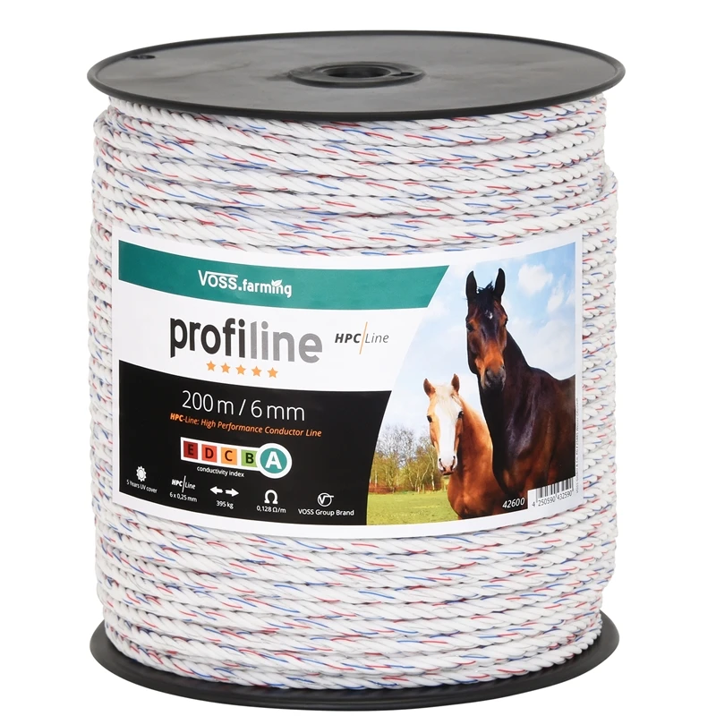 VOSS.farming Weidezaunseil 200m, Ø 6mm, 6x0,25 HPC® Powerleiter, Qualitäts Weidekordel, Weiß 3 VOSS.farming Weidezaunseil 200m, Ø 6mm, 6x0,25 HPC® Powerleiter, Qualitäts Weidekordel, Weiß