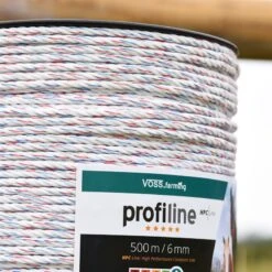 VOSS.farming Weidezaunseil 500m, Ø 6mm, 6x0,25 HPC® Powerleiter, XL-Rolle, Pferdezaun, Weiß -Optimal Ranchzaun Geschäft 42601 VOSS.farming hochwertiges Elektrozaunseil 500m HPC