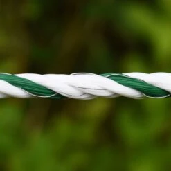 VOSS.farming Elektrozaunseil 200m, Ø 6mm, 6x0,25 HPC® Powerleiter, Top-Qualität, Weiß-grün -Optimal Ranchzaun Geschäft 42602 VOSS.farming HPCline Weidezaun Kordel Elektroseil 200m