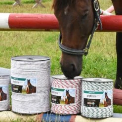 VOSS.farming Elektrozaunseil 200m, Ø 6mm, 6x0,25 HPC® Powerleiter, Top-Qualität, Weiß-grün -Optimal Ranchzaun Geschäft 42602 VOSS.farming Weidezaun Pferdezaun Ponyzaun