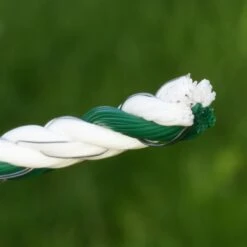 VOSS.farming Elektrozaunseil 200m, Ø 6mm, 6x0,25 HPC® Powerleiter, Top-Qualität, Weiß-grün -Optimal Ranchzaun Geschäft 42602 VOSS.farming Weidezaunseil Detailansicht PE Monofilfaeden