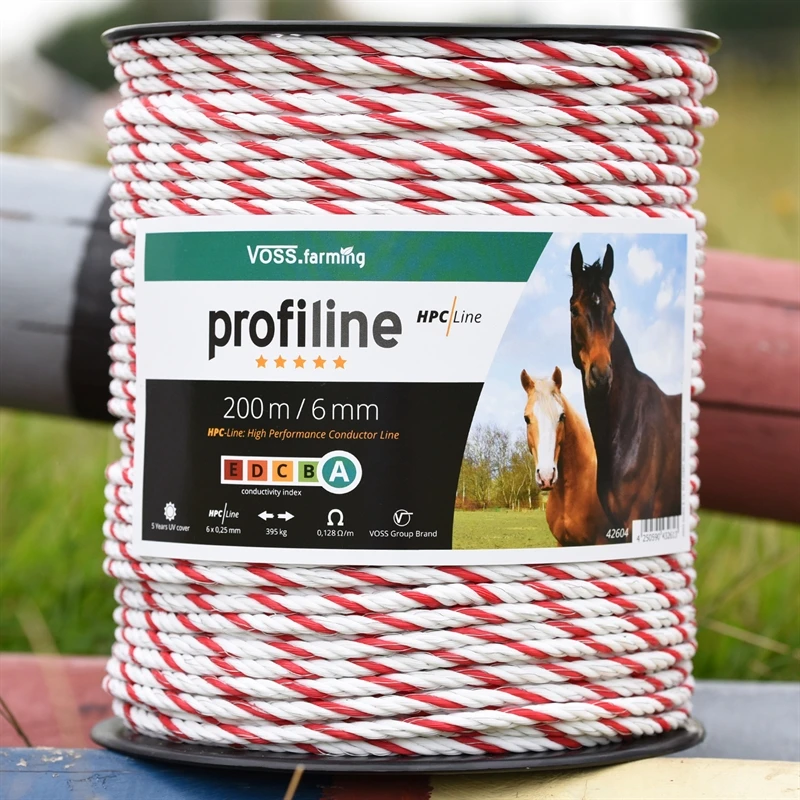 VOSS.farming Weideseil 200m, Ø 6mm, 6x0,25 HPC® Powerleiter, Markenqualität, Weiß-rot 5 VOSS.farming Weideseil 200m, Ø 6mm, 6x0,25 HPC® Powerleiter, Markenqualität, Weiß-rot – Bild 3