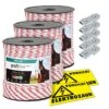 3x VOSS.farming Weideseil 200m, Ø 6mm, 6x0,25 HPC® Powerleiter + 5x Verbinder + 2x Warnschilder -Optimal Ranchzaun Geschäft 42604.3 1 voss.farming weidezaunseil 3x 200 m set g