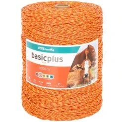 VOSS.farming Weidezaun-Litze 1000m, 3x 0,20 Niro, Gelb-orange