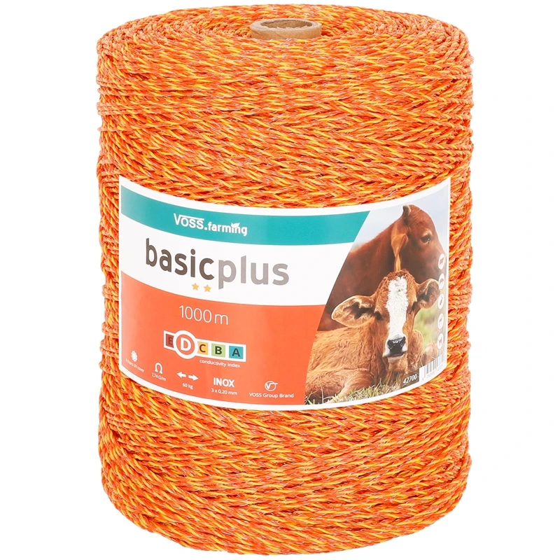 VOSS.farming Weidezaun-Litze 1000m, 3x 0,20 Niro, Gelb-orange 3 VOSS.farming Weidezaun-Litze 1000m, 3x 0,20 Niro, Gelb-orange