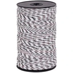 VOSS.farming Weidezaunlitze 400 M, 3x 0,25 Kupfer + 3x 0,20 Niro, Weiß-schwarz -Optimal Ranchzaun Geschäft 42715 VOSS farming Litze fuer den Weidezaun Profiline weiss schwarz
