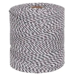VOSS.farming Weidezaunlitze 1000 M, 3x 0,25 Kupfer + 3x 0,20 Niro, Weiß-schwarz -Optimal Ranchzaun Geschäft 42716 VOSS farming Weidezaunlitze Jumbo Rolle 1000m weiss schwarz