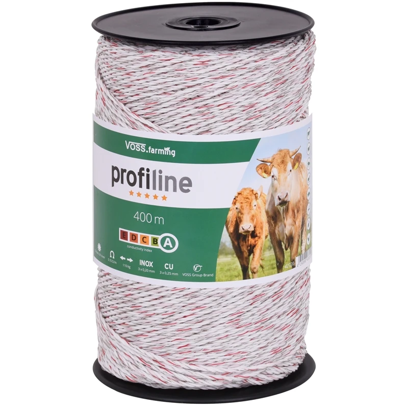 VOSS.farming Weidezaunlitze 400 M, 3x 0,25 Kupfer + 3x 0,20 Niro, Weiß 3 VOSS.farming Weidezaunlitze 400 M, 3x 0,25 Kupfer + 3x 0,20 Niro, Weiß