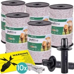 5x VOSS.farming Weidezaunlitze 400m, 3x 0,25 Kupfer + 3x 0,20 Niro, Inkl. 10x Verbinder & Warnschild 21 5x VOSS.farming Weidezaunlitze 400m, 3x 0,25 Kupfer + 3x 0,20 Niro, Inkl. 10x Verbinder & Warnschild -Optimal Ranchzaun Geschäft 42720.5 aktionspreis weidezaunlitze weiss 2000m mit zubehoer voss