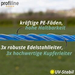 VOSS.farming Weidezaunlitze Wildabwehr 1000m, 3x0,25 Kupfer+3x0,25 Niro, Blau 17 VOSS.farming Weidezaunlitze Wildabwehr 1000m, 3x0,25 Kupfer+3x0,25 Niro, Blau -Optimal Ranchzaun Geschäft 42728 voss farming weidezaunlitze 1000m blau detailbild