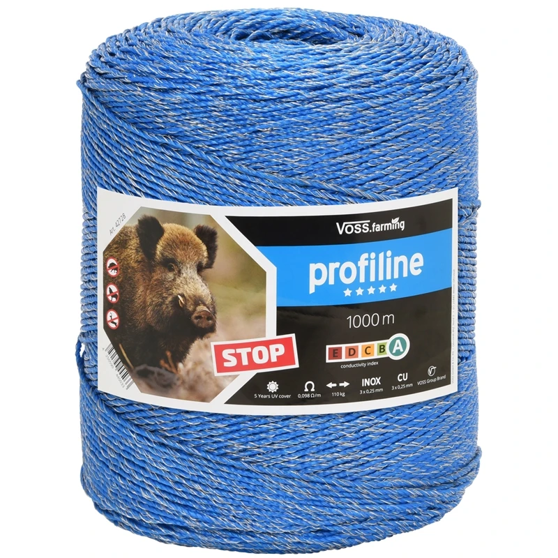 VOSS.farming Weidezaunlitze Wildabwehr 1000m, 3x0,25 Kupfer+3x0,25 Niro, Blau 3 VOSS.farming Weidezaunlitze Wildabwehr 1000m, 3x0,25 Kupfer+3x0,25 Niro, Blau