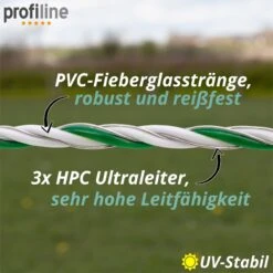 VOSS.farming Weidezaunlitze 400m, 3x0,40 HPC/Ultra, Weiß-grün -Optimal Ranchzaun Geschäft 42735 voss farming weidezaunlitze hpc ultra 400m detailbild