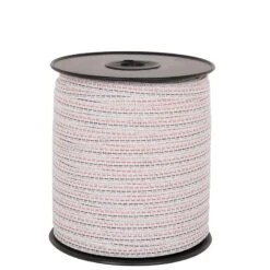 VOSS.farming Weidezaunband 200m/10mm, 1x0,25 Kupfer + 3x0,20 Niro, Weiß-schwarz -Optimal Ranchzaun Geschäft 42810 voss farming weidezaun band breitband 10mm profiline 1