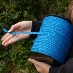 VOSS.farming Weidezaunband Wildabwehr 200m, 10mm, 1x0,25 Kupfer+3x0,20 Niro, Blau -Optimal Ranchzaun Geschäft 42817 voss farming weidezaunlitze wildabwehr blau 200m detail 2