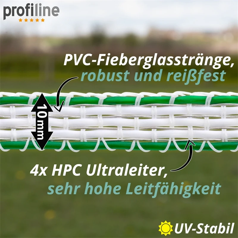 VOSS.farming Weidezaunband 200m, 10mm, 4x0,40 HPC/Ultra, Weiß-grün 6 VOSS.farming Weidezaunband 200m, 10mm, 4x0,40 HPC/Ultra, Weiß-grün – Bild 4