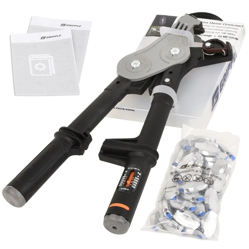 Gripple-SPARSET: 1x Spannzange + 50x Drahtverbinder "medium", Ø 2,00-3,25mm 3 Gripple-SPARSET: 1x Spannzange + 50x Drahtverbinder "medium", Ø 2,00-3,25mm