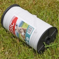 5x Weidezaunband "CLASSIC" 200m, 10mm, 4x0,16 Niro, Weiß (inkl. 5 Verbinder & Warnschild) -Optimal Ranchzaun Geschäft 43470 preiswertes weideband fuer den elektrozaun