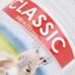 5x Weidezaunband "CLASSIC" 200m, 10mm, 4x0,16 Niro, Weiß (inkl. 5 Verbinder & Warnschild) -Optimal Ranchzaun Geschäft 43470 weideband 10mm classic fuer den elektrozaun weiss