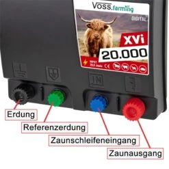 VOSS.farming "XVi 20.000 DIGITAL" - Ultra Starkes Duo-Weidezaungerät 12V-230V 20 VOSS.farming "XVi 20.000 DIGITAL" - Ultra Starkes Duo-Weidezaungerät 12V-230V -Optimal Ranchzaun Geschäft 43844 voss farming xvi20000 elektrozaungeraet anschluesse bezeichnung