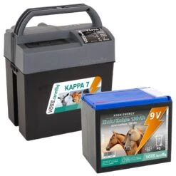 VOSS.farming "KAPPA 7" Starkes Allround-Weidezaungerät 9V, 12V, 230V + High Energy Batterie 130Ah