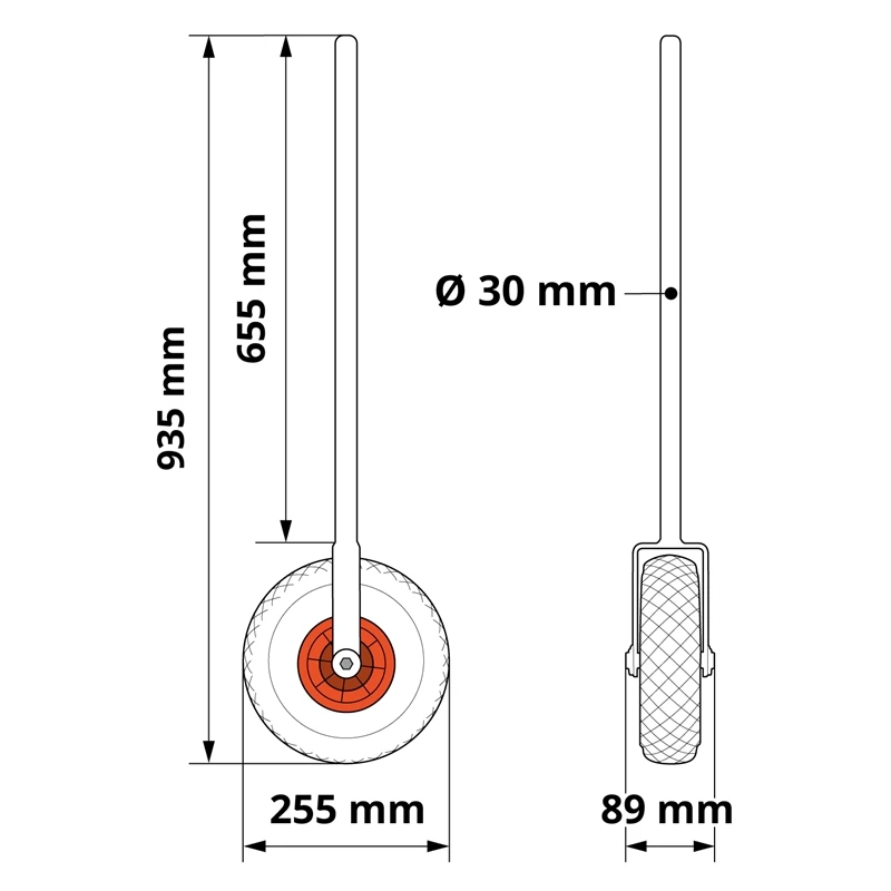 VOSS.farming Premium Stützrad (PU) Für Weidetor Inkl. Bügelschraube 6 VOSS.farming Premium Stützrad (PU) Für Weidetor Inkl. Bügelschraube – Bild 4
