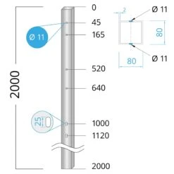 2x VOSS.farming Metall-Pfosten Für Weidetore, 200cm -Optimal Ranchzaun Geschäft 43900 12 VOSS.farming Torpfosten Metall 200cm feuerverzinkt stabil