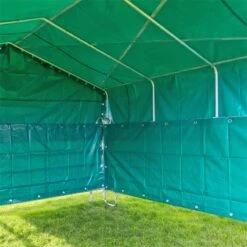 VOSS.farming Weidepanel-Zelt Mit Dachplane Und Kompletter Seitenplane, 3,6mx4m -Optimal Ranchzaun Geschäft 43990 voss farming panel zelt weidezelt fuer pferde ponys innenansicht