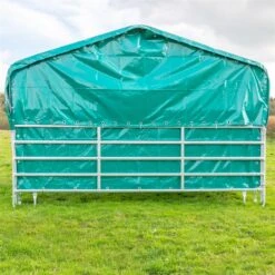 VOSS.farming Weidepanel-Zelt Mit Dachplane Und Kompletter Seitenplane, 3,6mx4m -Optimal Ranchzaun Geschäft 43990 voss farming panel zelt weidezelt fuer pferde ponys mit plane pvc