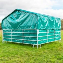 VOSS.farming Weidepanel-Zelt Mit Dachplane Und Kompletter Seitenplane, 3,6mx4m -Optimal Ranchzaun Geschäft 43990 voss farming panelzelt weideunterstand fuer pferde pony
