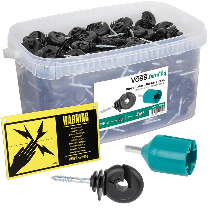 VOSS.farming "Starter Box XL" - 260x Ringisolator + Einschrauber + Warnschild 3 VOSS.farming "Starter Box XL" - 260x Ringisolator + Einschrauber + Warnschild