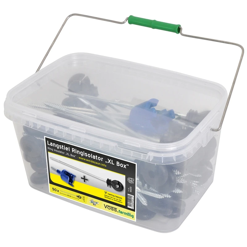 50x VOSS.farming "XL Box" Langstiel-Ringisolator, Abstandsisolatoren + Einschrauber + Box 5 50x VOSS.farming "XL Box" Langstiel-Ringisolator, Abstandsisolatoren + Einschrauber + Box – Bild 3
