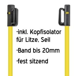 10x Fiberglaspfähle, 155cm, Oval, Extra Lange Spitze 13 10x Fiberglaspfähle, 155cm, Oval, Extra Lange Spitze -Optimal Ranchzaun Geschäft 44105 Fiberglaspfaehle mit Kopfisolator extra robust VOSS.farming