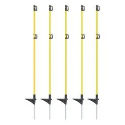 40x VOSS.farming Oval-Fiberglaspfähle, 110cm, Metallspitze