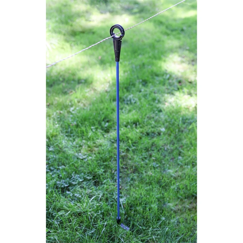 10x Oval-Fiberglaspfahl "Premium BLUE" Inkl. Kopfisolator Mit Öse, 110cm, 1 Spitze, Blau 4 10x Oval-Fiberglaspfahl "Premium BLUE" Inkl. Kopfisolator Mit Öse, 110cm, 1 Spitze, Blau – Bild 2