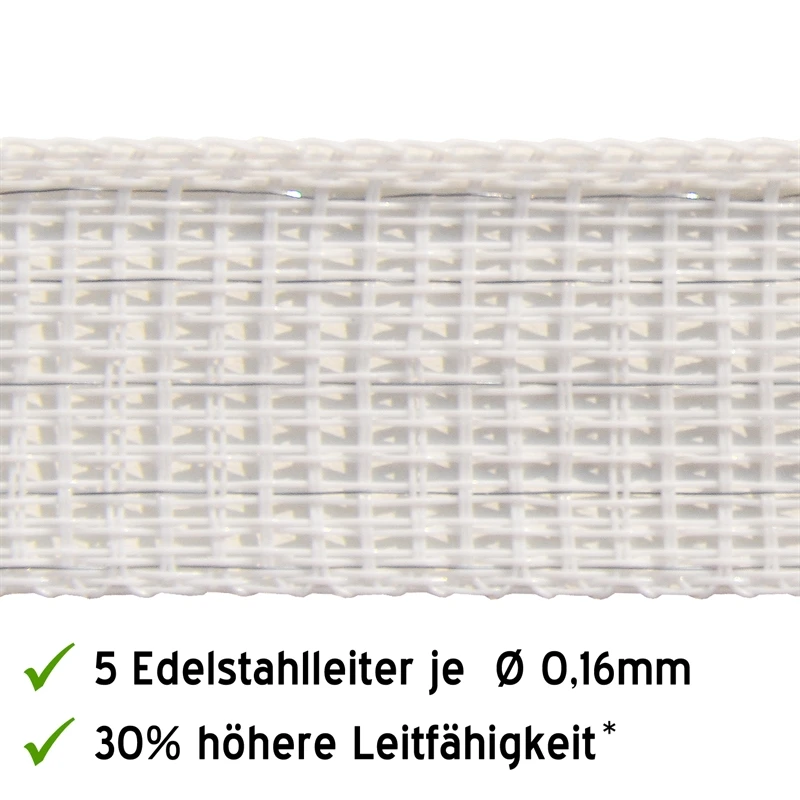 5x VOSS.farming Weidezaunband 200 M, 20 Mm, 5x0,16 Niro, Weiß (inkl. 5 Verbinder & Warnschild) 10 5x VOSS.farming Weidezaunband 200 M, 20 Mm, 5x0,16 Niro, Weiß (inkl. 5 Verbinder & Warnschild) – Bild 8