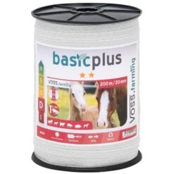 5x VOSS.farming Weidezaunband 200 M, 20 Mm, 5x0,16 Niro, Weiß (inkl. 5 Verbinder & Warnschild) 20 5x VOSS.farming Weidezaunband 200 M, 20 Mm, 5x0,16 Niro, Weiß (inkl. 5 Verbinder & Warnschild) -Optimal Ranchzaun Geschäft 44140 Weidezaunband Weideband 20mm weiss basicplus VOSS.farming